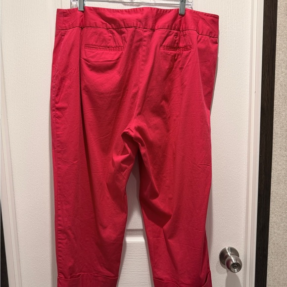 Avenue Fuchsia Stretch Capri Pants Size 18 Plus Size High Rise Cotton Spandex - Picture 6 of 8